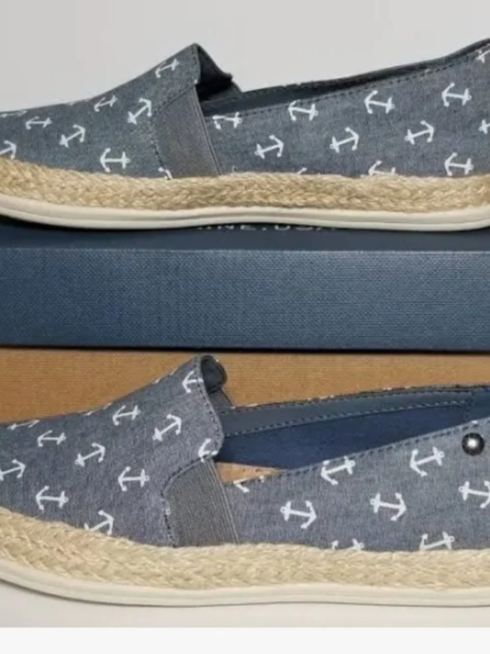G.H. Bass & Co. Women's Multicolor Anchor Espadrilles Slip-Ons Size 9.5